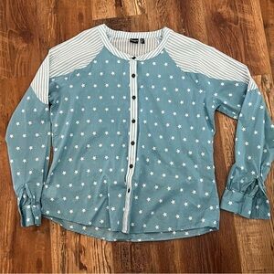 Women's Blue Star Button Down Shirt
